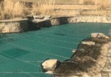 Winter Service spread cloth inside Swimming Pool